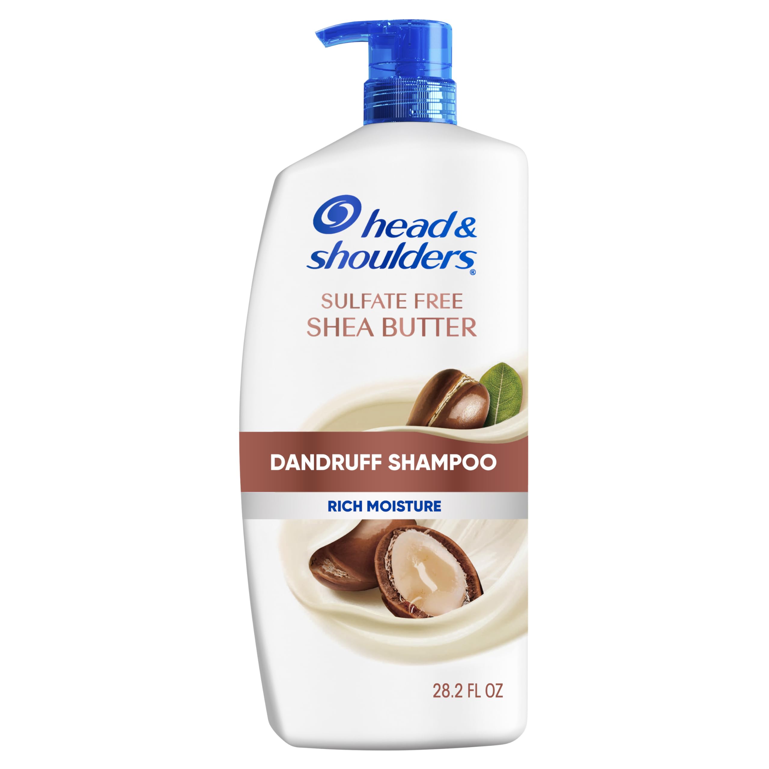 Head & Shoulders Anti-Dandruff Shampoo, Shea Butter, Daily Use, Sulfate-Free, Rich Moisture, Curly & Coily Hair, 28.2oz Shea Butter 28.2 Fl Oz (Pack of 1)