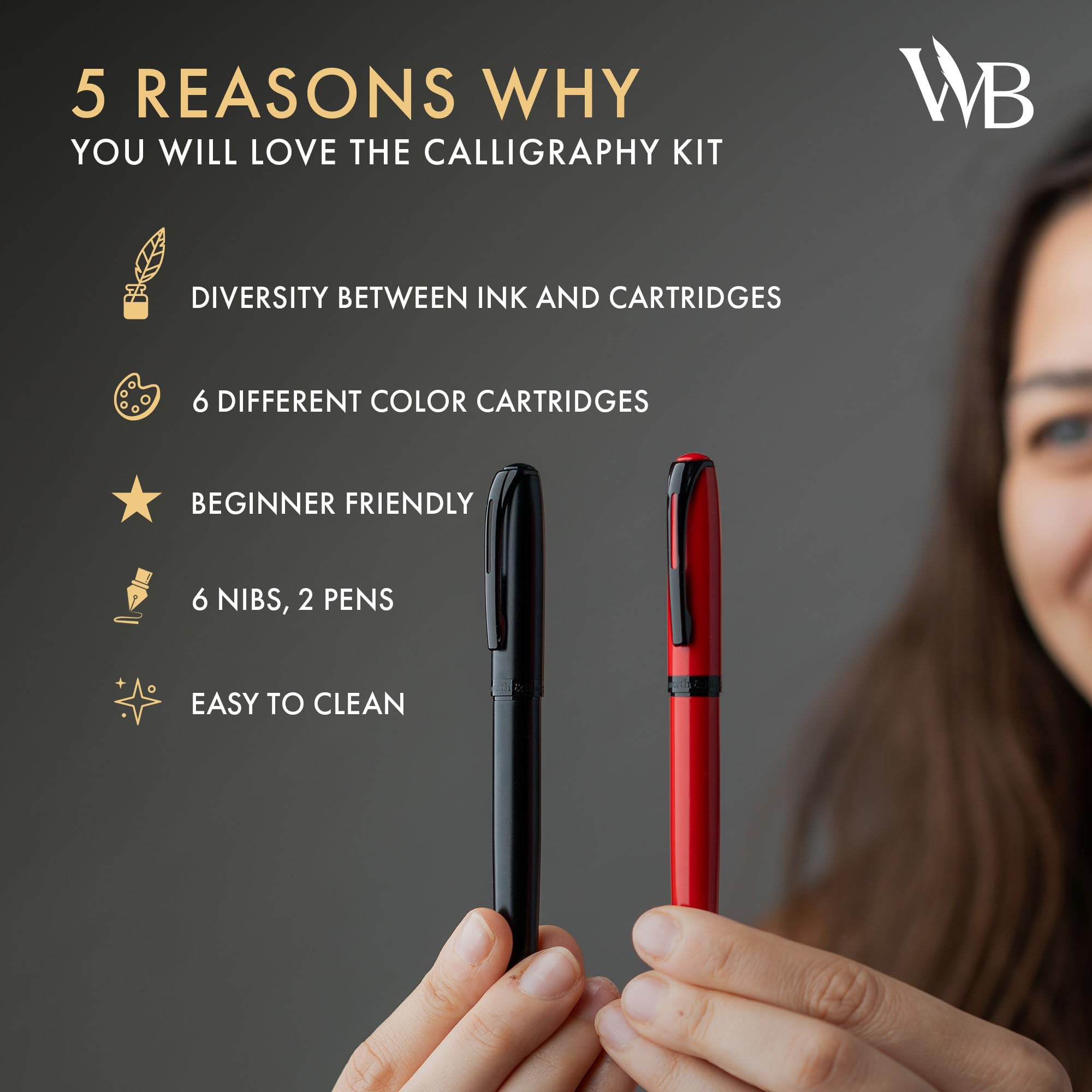 Beginner Calligraphy Kit - 2 Pens & 5 Nibs -6