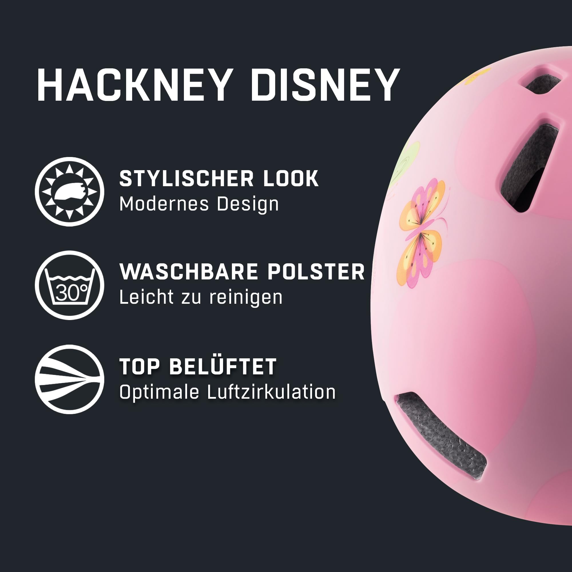ALPINA HACKNEY DISNEY - lekki, odporny na pęknięcia i optymalnie klimatyzowany kask rowerowy Disneya z możliwością doposażenia LED, dla dzieci, Minnie Mouse, 51-56 cm