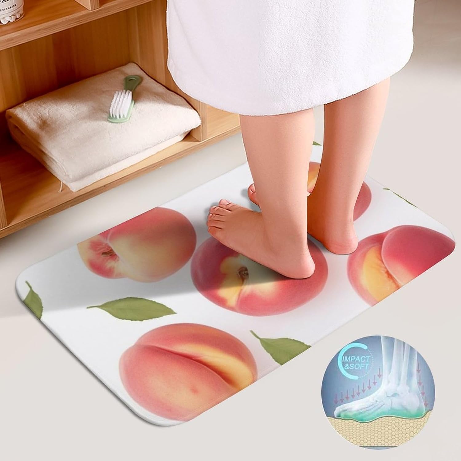Bathroom Rugs Set Peach Bath Mat Set Bath Rugs Non-Slip Bath Mat with Toilet Lid Cover Contour Mat Bath Rug for Home Decor Bathroom Mat for Shower Tub