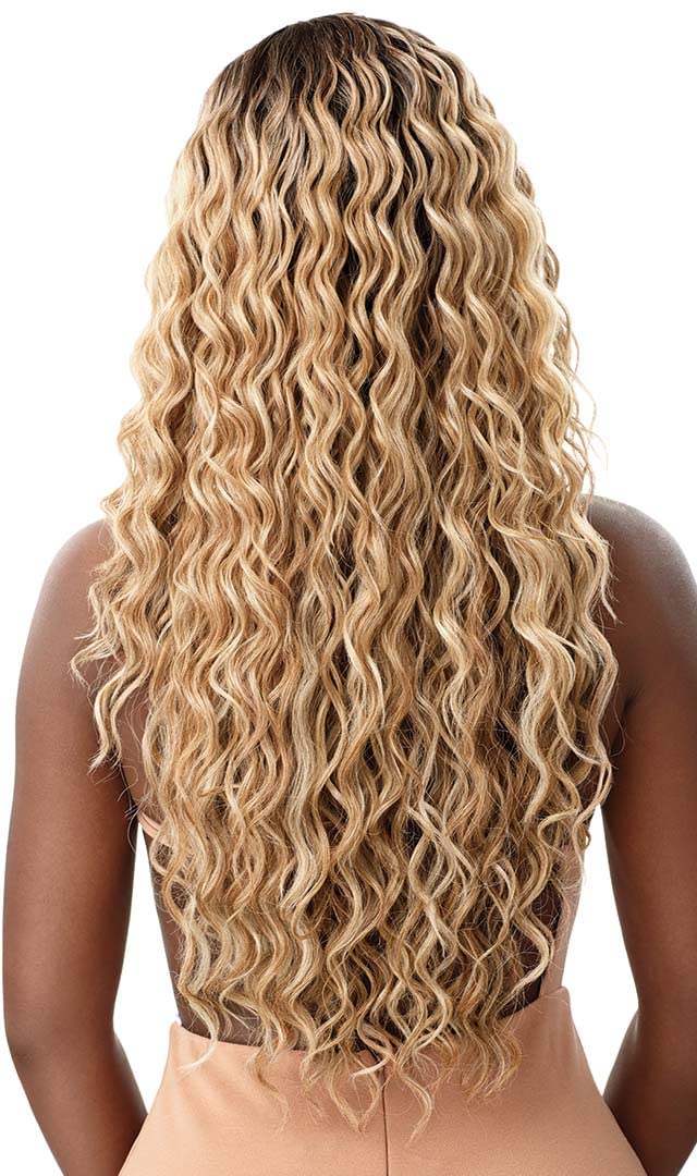 Outre Synthetic Hair Sleeklay Part HD Lace Front Wig - ASMARA, Long Deep Curl Wig Style, High Heat Resistant Wigs (DR2/CINSP)