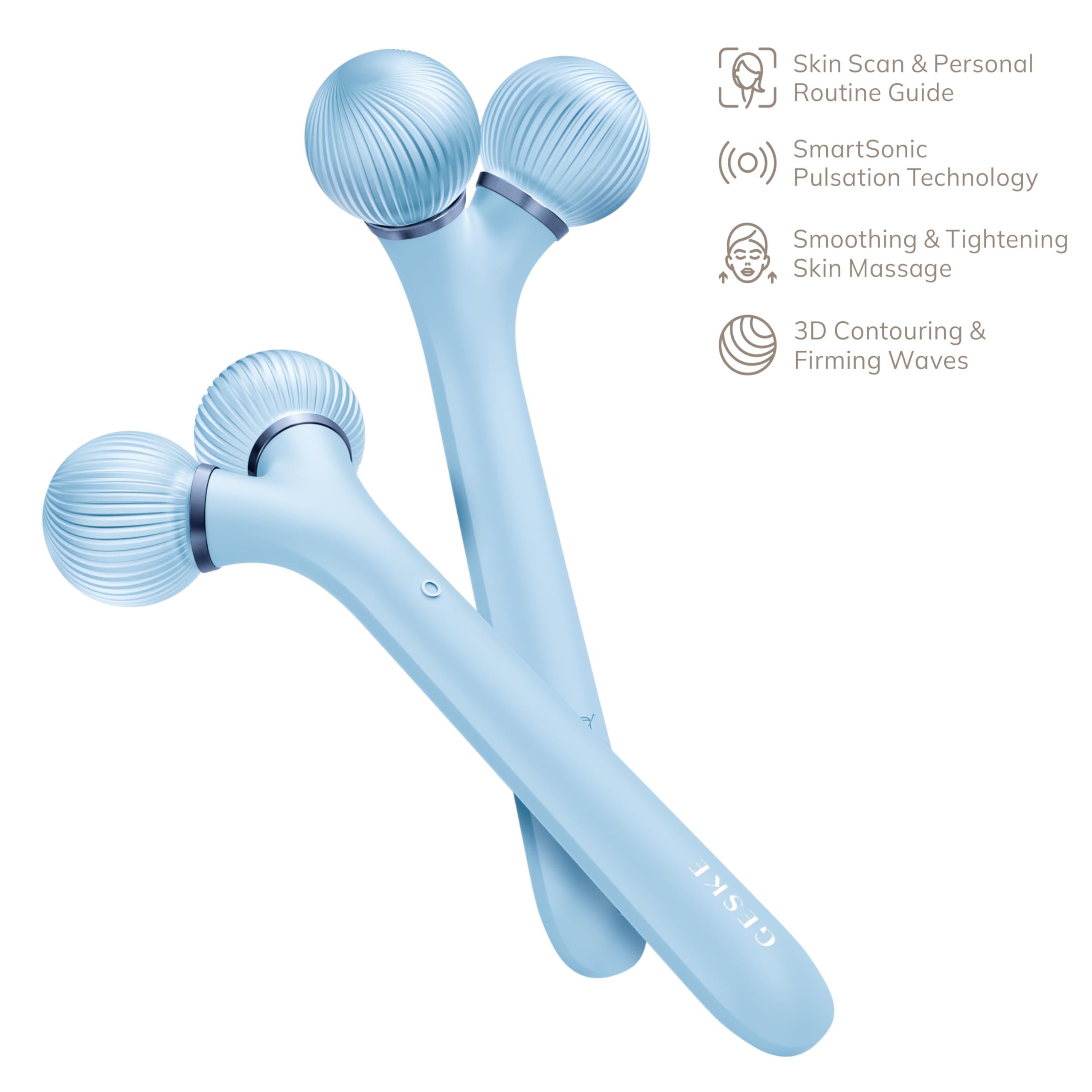 GESKE | SmartAppGuided™ Sonic Facial Roller | 4 in 1 | Gerät für Gesicht | Derma Roller | Professioneller Gesichtsroller | Strafft und definiert die Haut im Gesicht
