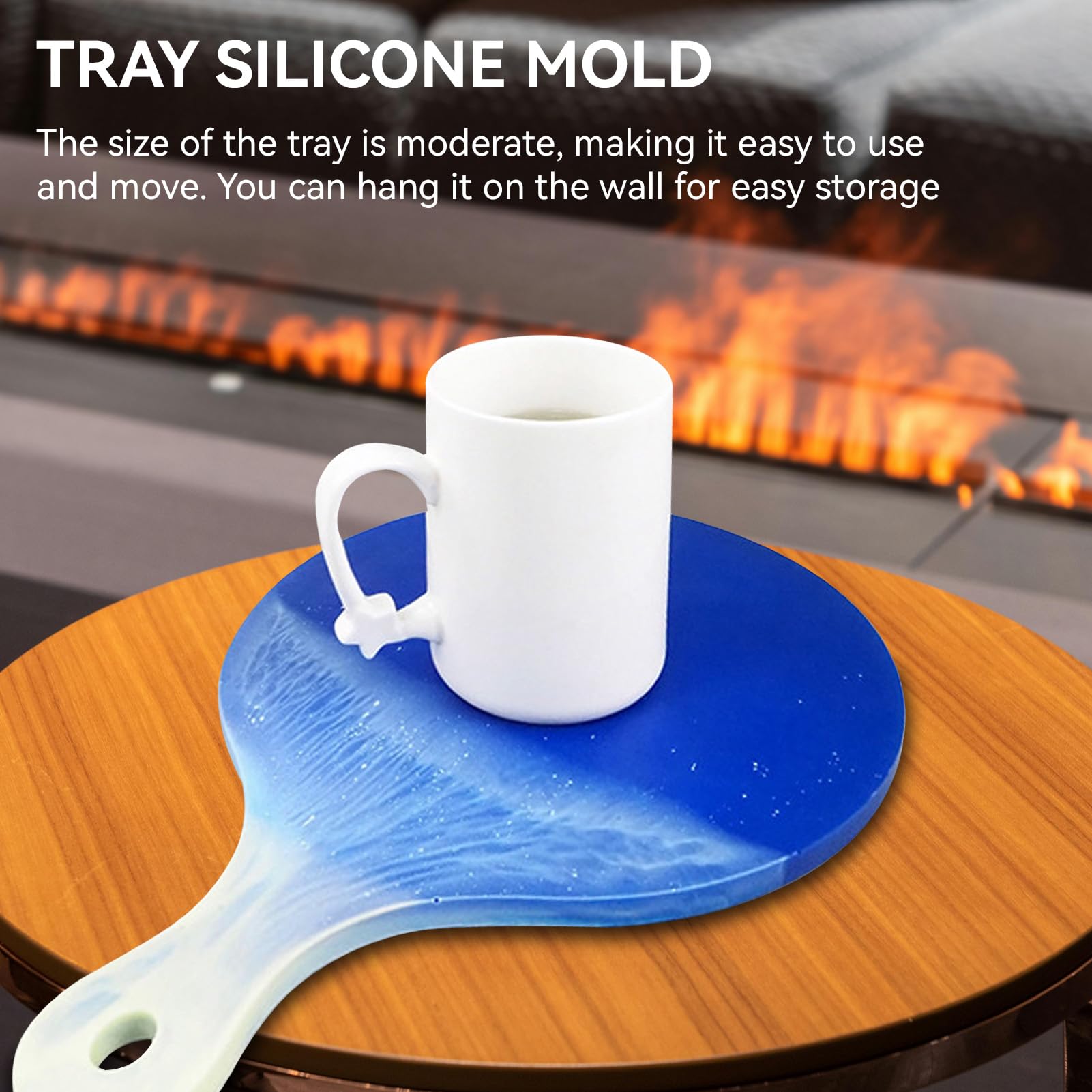 Cheese Board Epoxy Resin Silicone Molds with Handles and Holes - Image 2