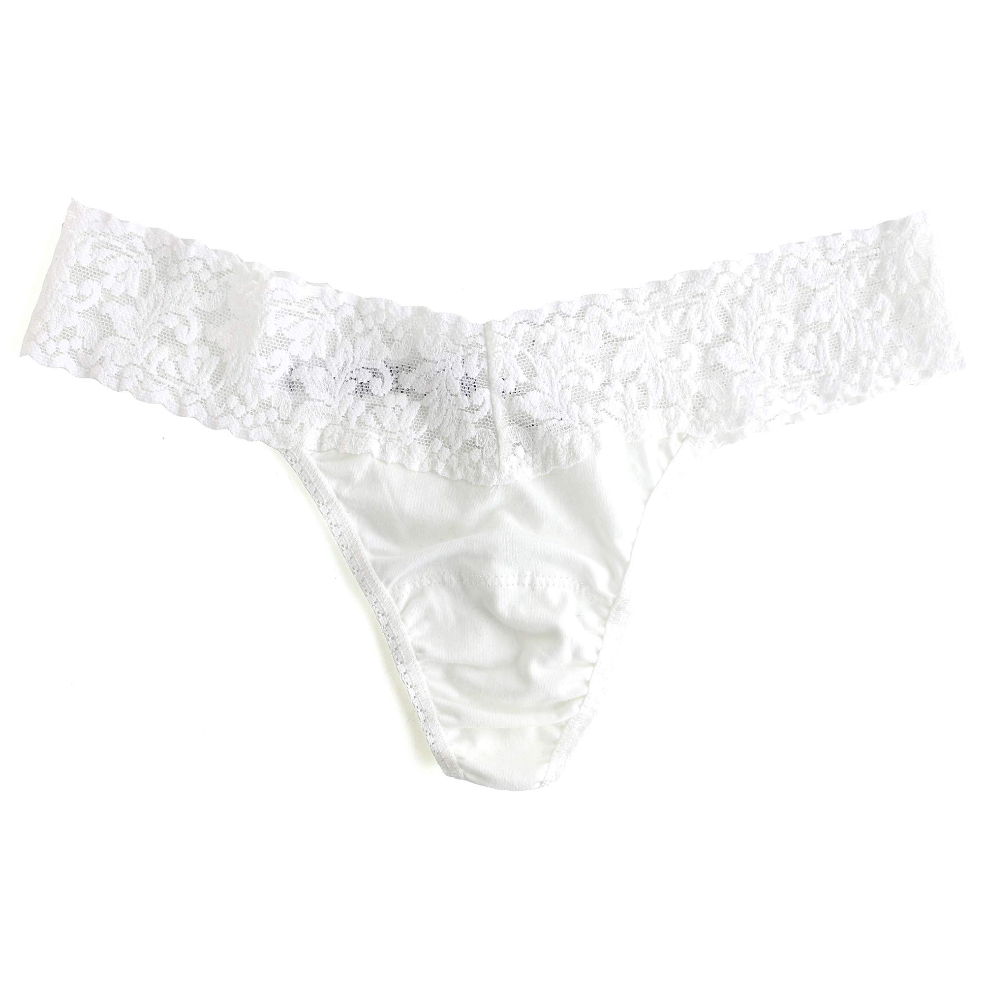 Hanky Panky Damskie stringi z bawełny organicznej Low Rise z koronką (3 sztuki)