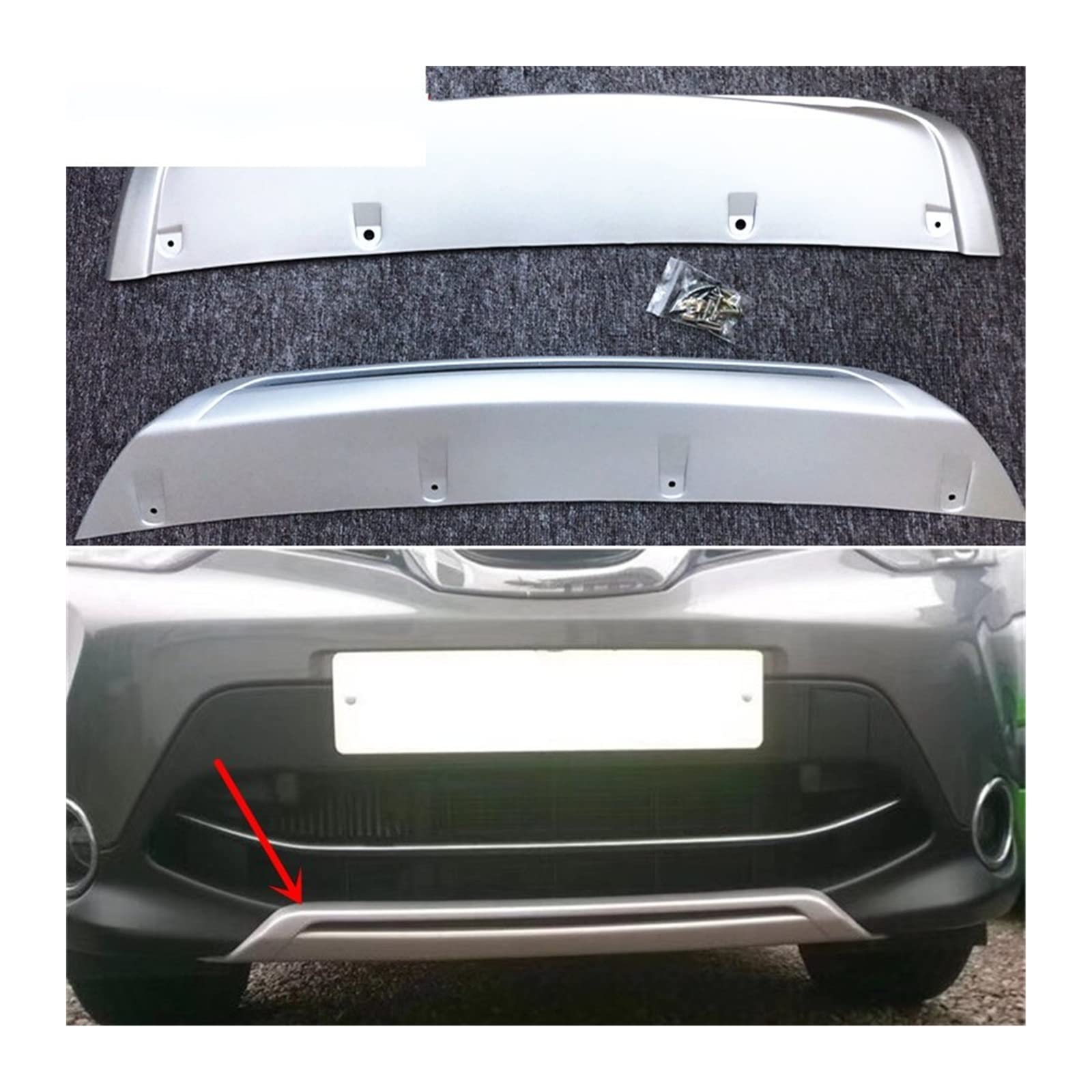 Boot Lid Rear Spoiler 2PCS ABS Front And Rear Bumper Skid Protector Guard Plate For Nissan For Qashqai For Dualis J11 2014-2018
