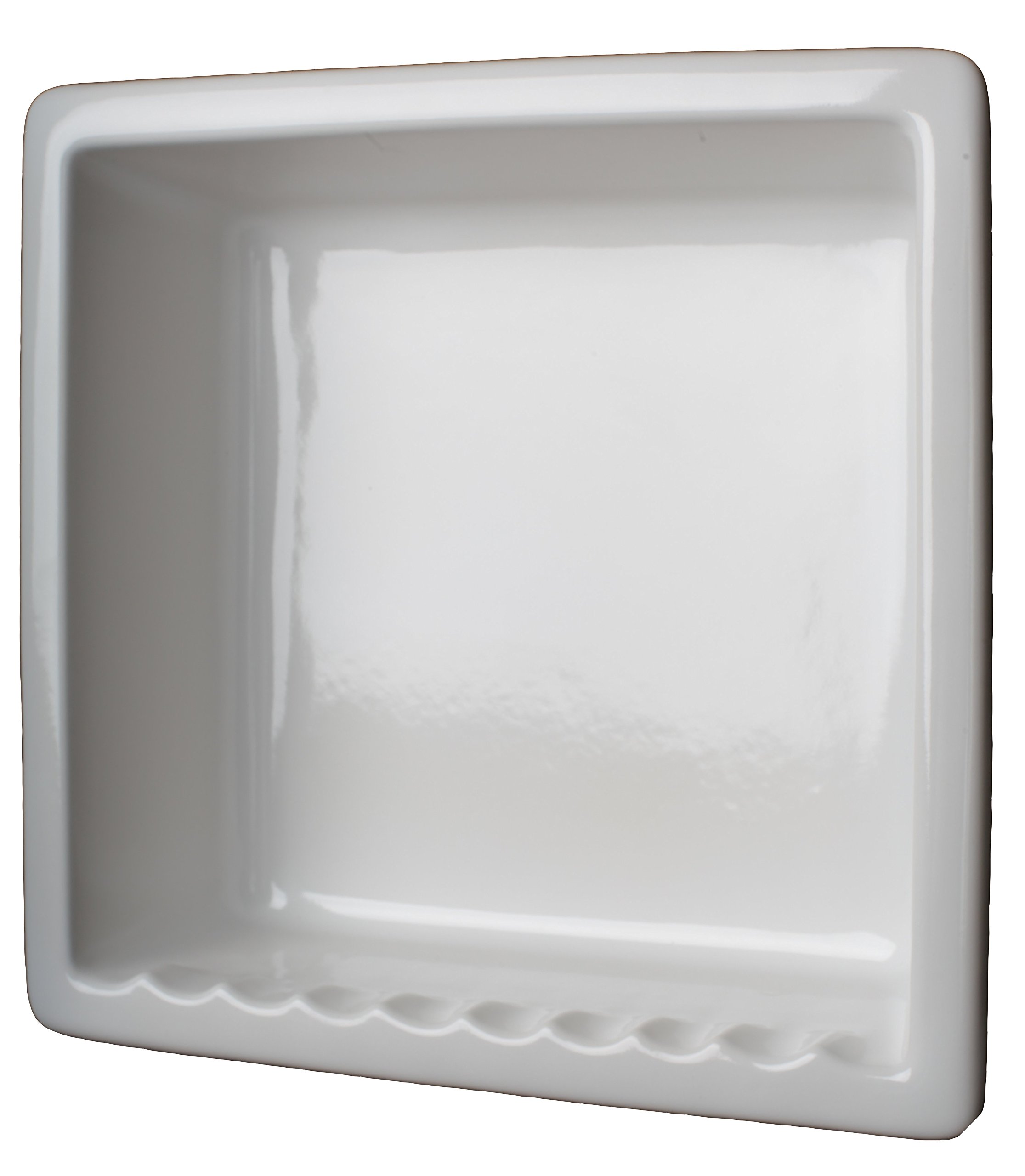 1 USA made Ceramic Recessed Shower Niche 1 compartment shampoo shelf. Easy Install, Easy Clean, Sanitary, Will not Rust or Black Mold, Holds most 3-32 oz shampoo bottles, Soap Holder1C