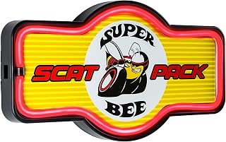 Super Bee Scat Pack Vintage Inspired LED Neon Sign Retro Wall Decor for the Home, Game Room, Bar, or Man Cave (17.25" x 9.5")