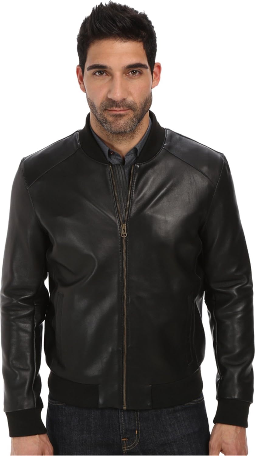 Cole Haan Men's Bonded Leather Moto Jacket