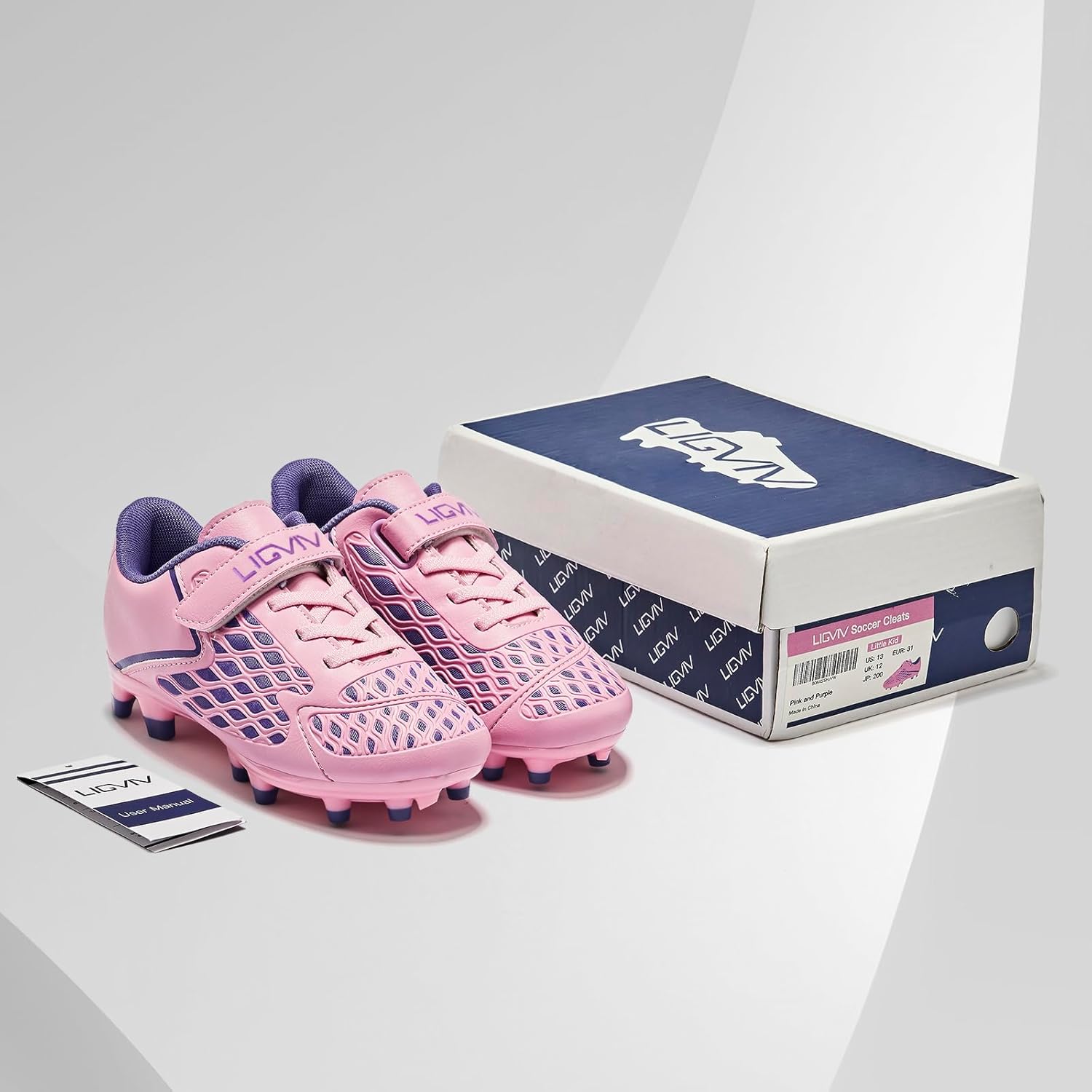 Boys Girls Soccer Cleats - Laceless Kids Football Shoes - Outdoor Firm Ground - Image 11