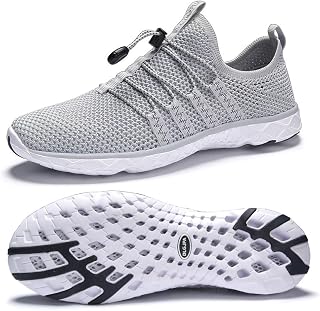 DLGJPA Men's Lightweight Quick-Dry Water Shoes - Breathable Anti-Slip Aqua Shoes for Kayaking, Surfing, Beach