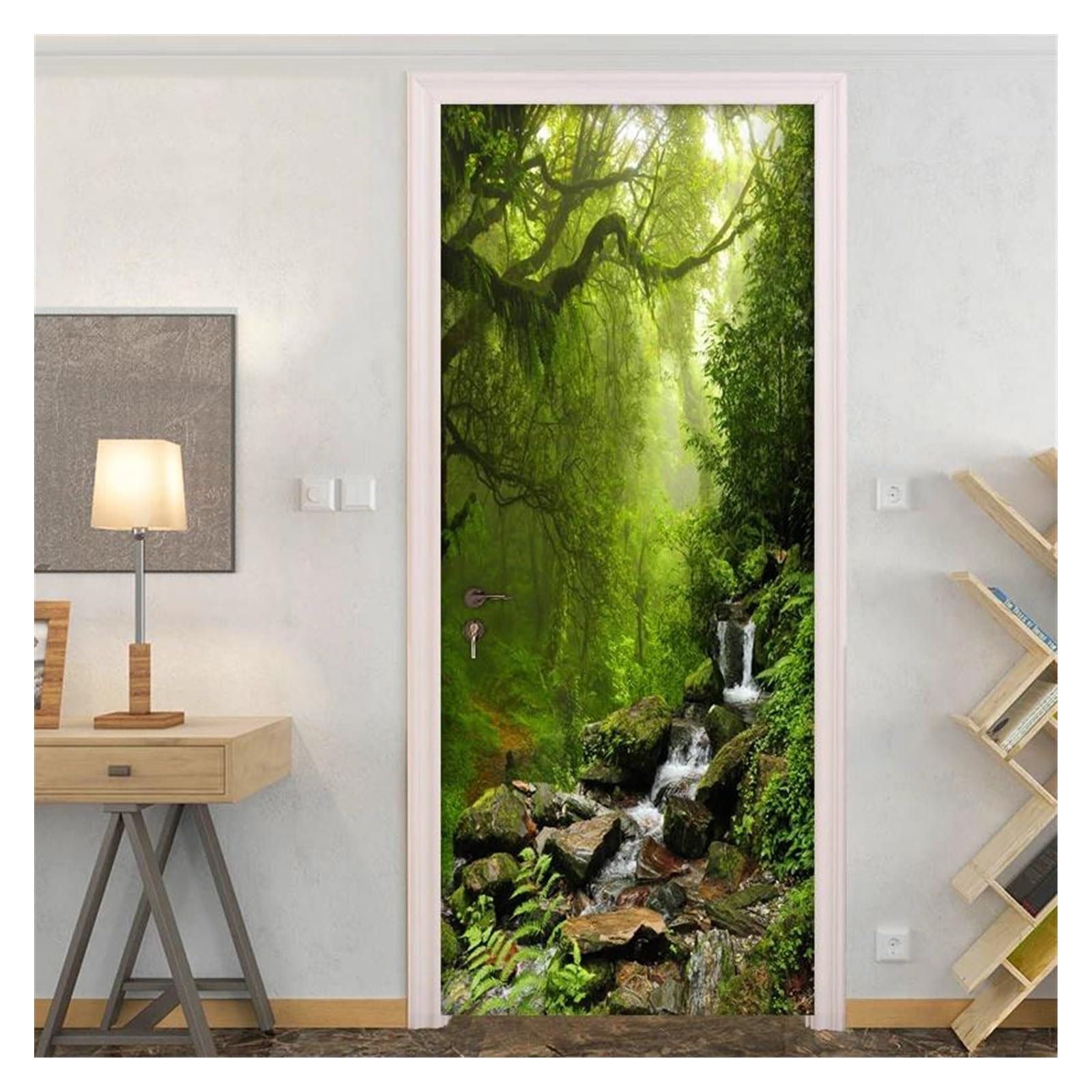 Autocollants de porte forêt verte pour une ambiance zen dans la chambre