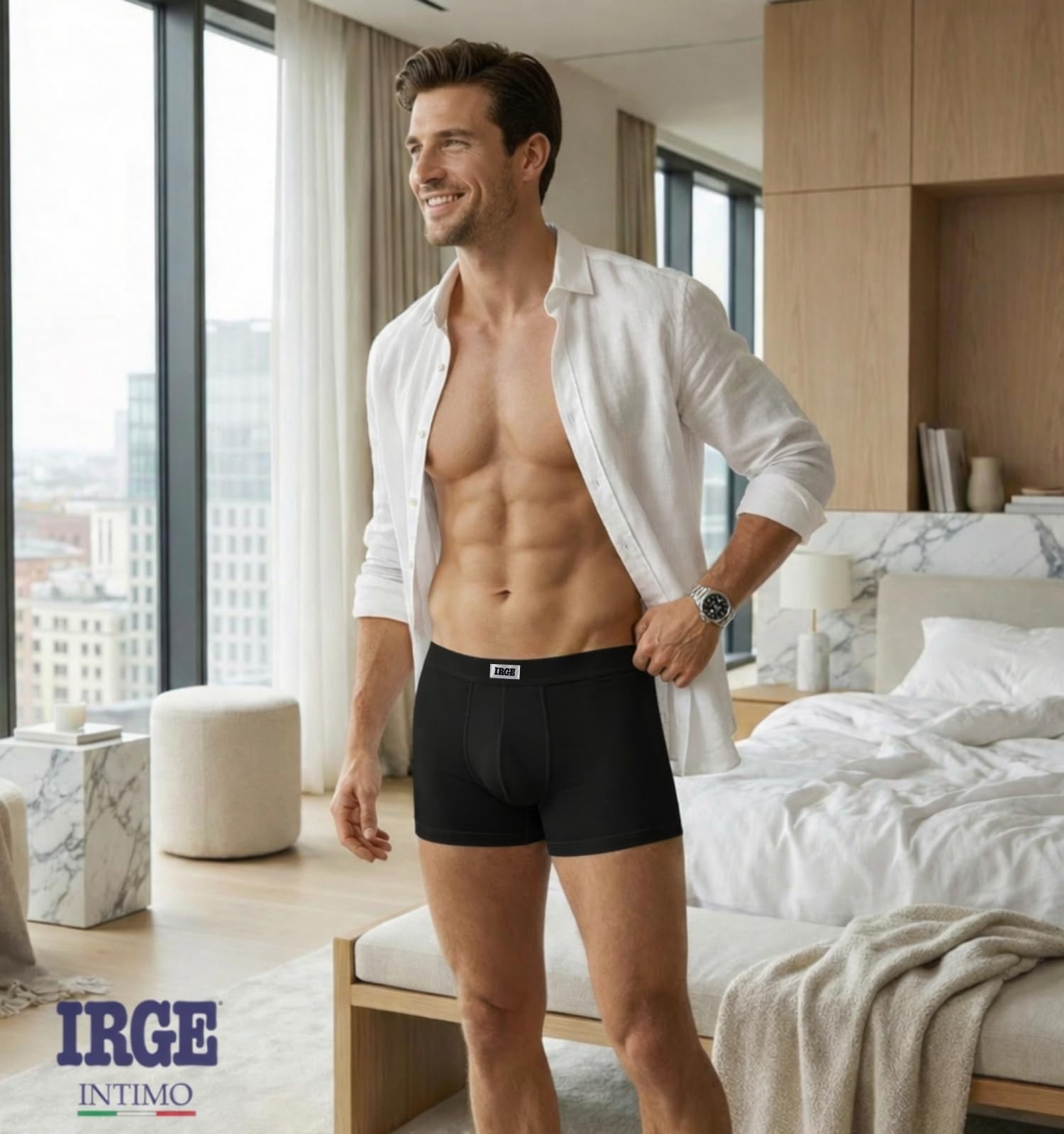 Intimitaly - Boxer Uomo Cotone 100% (Pacco da 6) Set di Mutande da Uomo Cotone Bianche e Colorate Intimo Underwear