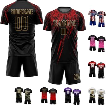 Custom Men Women Youth Soccer Jersey Personalized Boys Soccer Shirts and Shorts with Team Name Number Logo