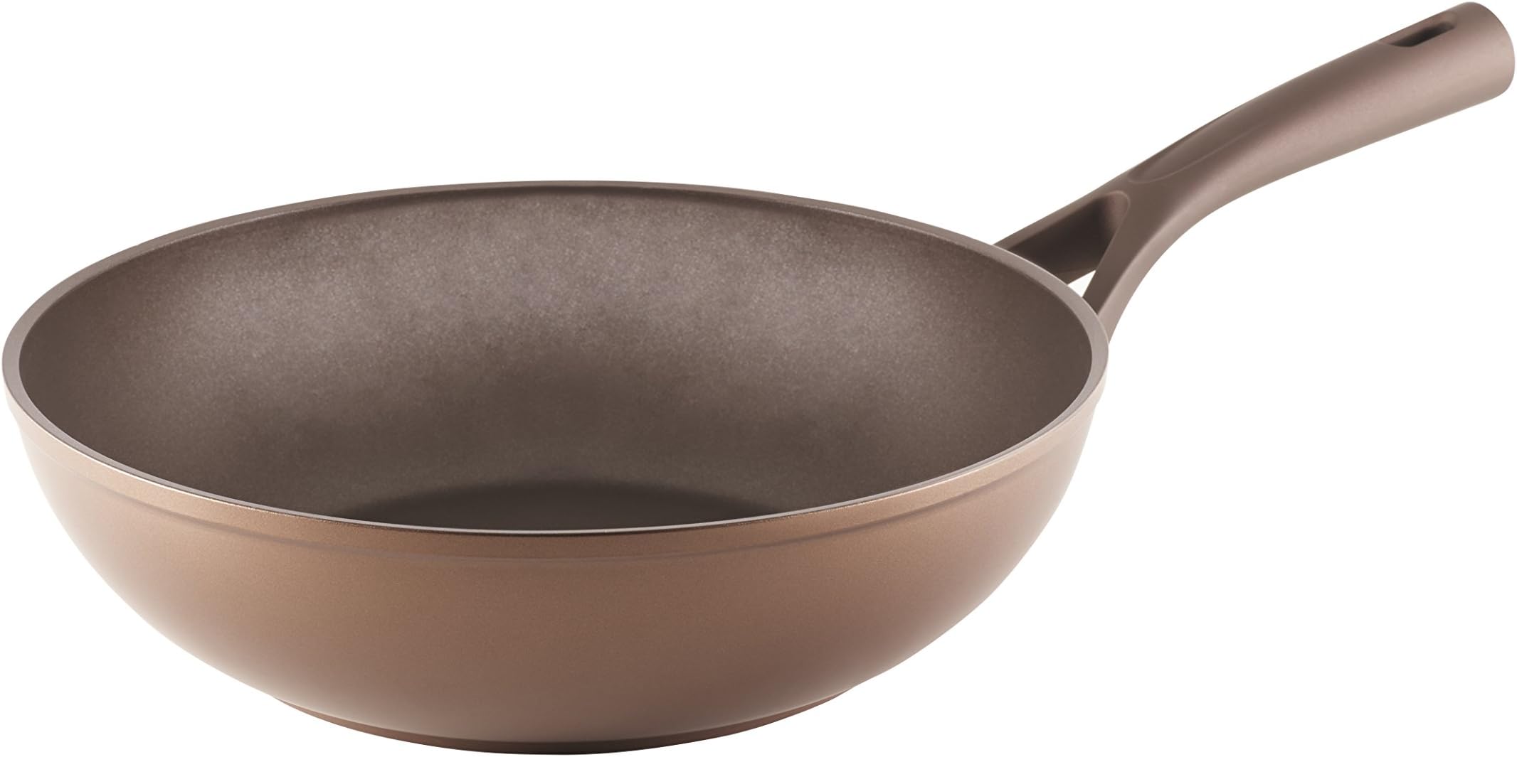 Pyrex 28 cm Large Gusto Plus Non-Stick Inductive Wok, Brown