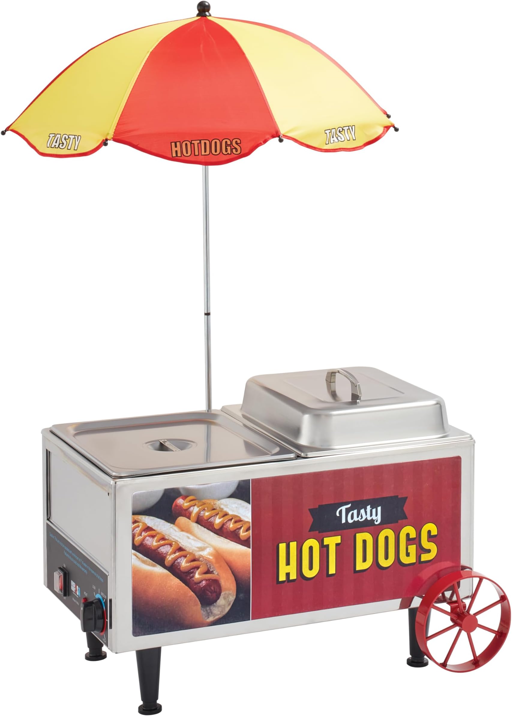Benchmark 60072 Mini Cart Hotdog Steamer, 120V, 1200W, 10A,Stainless Steel