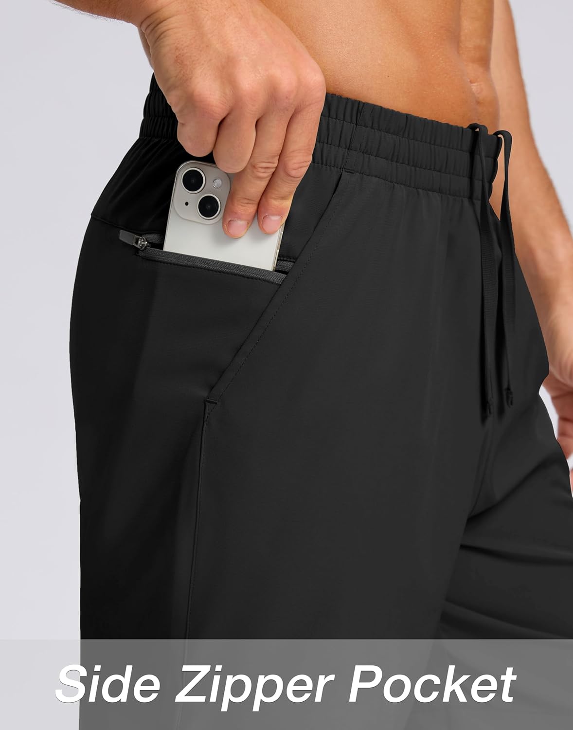 Pudolla Men's 7" Gym Workout Shorts with Zipper Pockets Lightweight Quick Dry Running Athletic Shorts for Men - Image 4