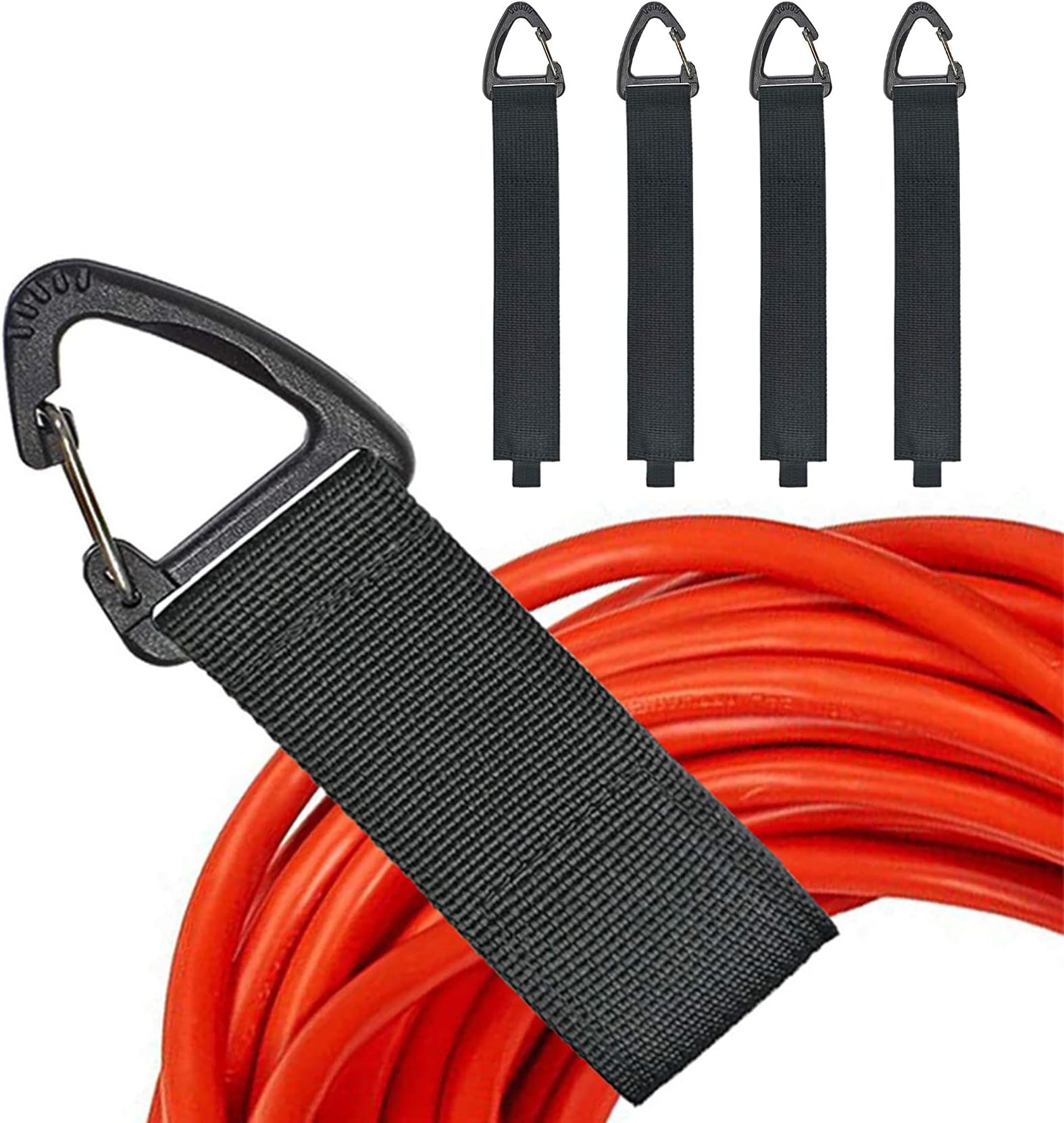 Jaimela Heavy Duty Storage Straps with Triangular Buckle, Cord Wrap Keeper for Cables, Wires, Rope, Hoses, Organization for Home, Garage or Workshop[ 4 Pcs ]