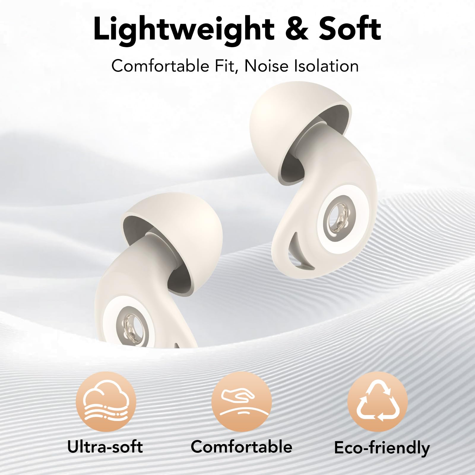 Tapones Oidos Ruido Dormir, 45dB Cancelación de Ruido, 4 Tamaños (XS/S/M/L) | Tapones Oidos Rreutilizables de Silicona Blanda, Tapones Adecuados para Dormir, Viajar, Concentrarse o Concierto