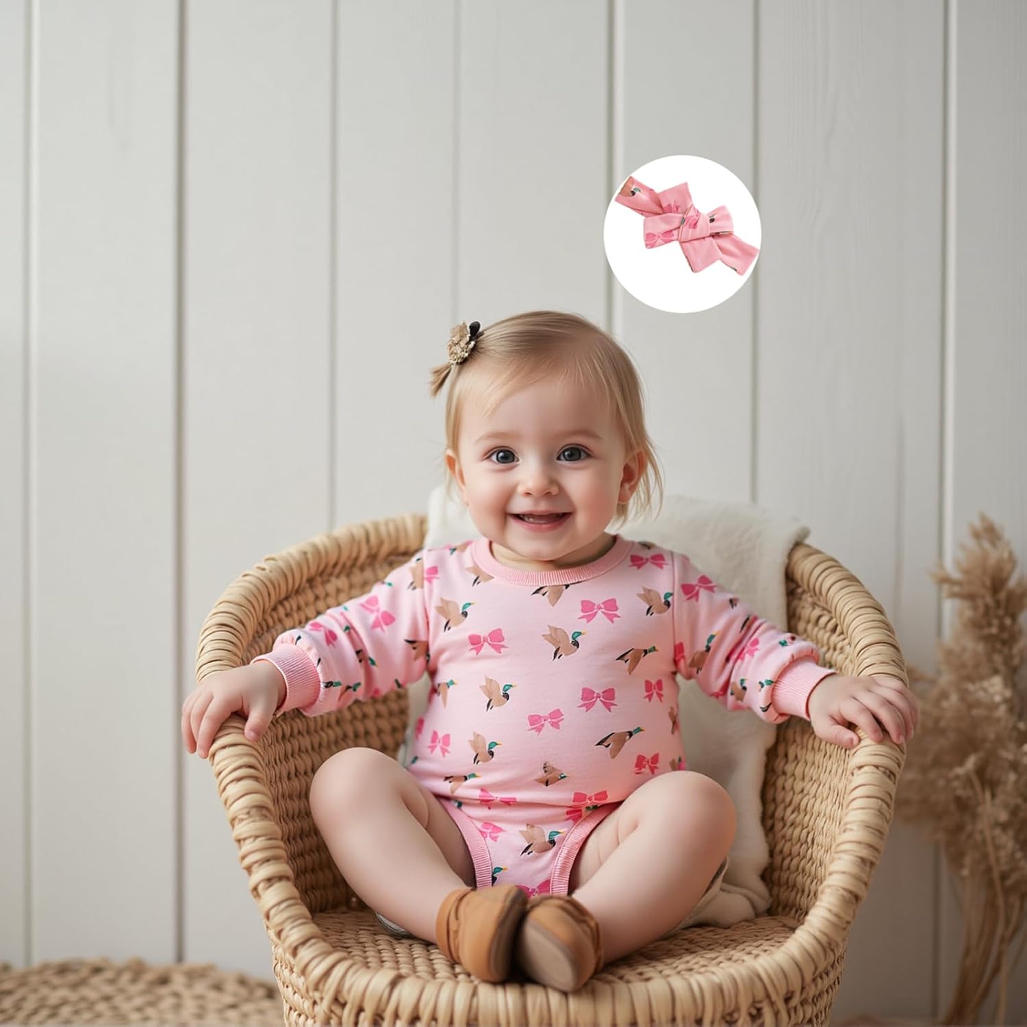 Baby Girl Silly Goose Clothes Long Sleeve Bubble Romper Waffle Bodysuit Fall Winter Outfit - Image 3