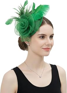 Fascinators Hats for Women, Derby Fascinator Headband, Lightweight Tea Party Hat, 2-in-1 Clip, Cocktail Wedding