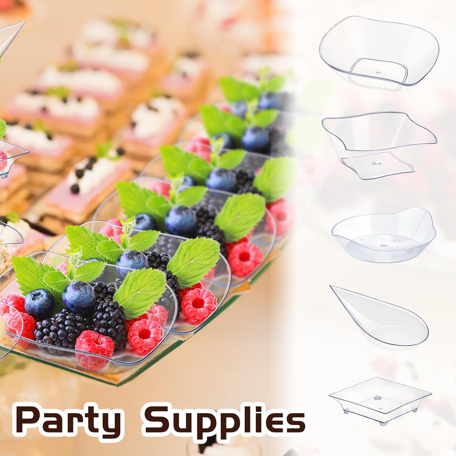 Tco for you Mini Appetizer Plates Set, Disposable Dert Plates