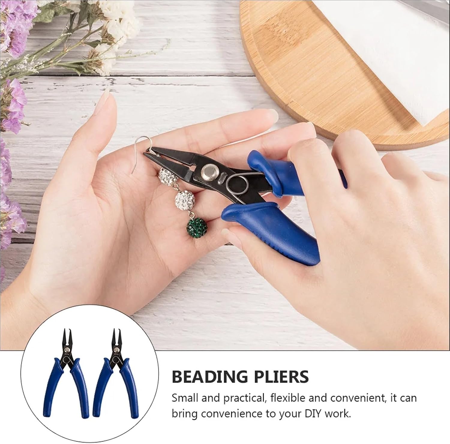 Split Ring Pliers for Jewelry Making 2Pcs Mini Pliers for Jewelry Making DIY Beading Handmade Art Crafts Carbon Steel Repair Tool