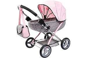 3-in-1 Bayer Dolls Baby Doll Pram & Stroller, Fits Dolls Up to 18 Inches