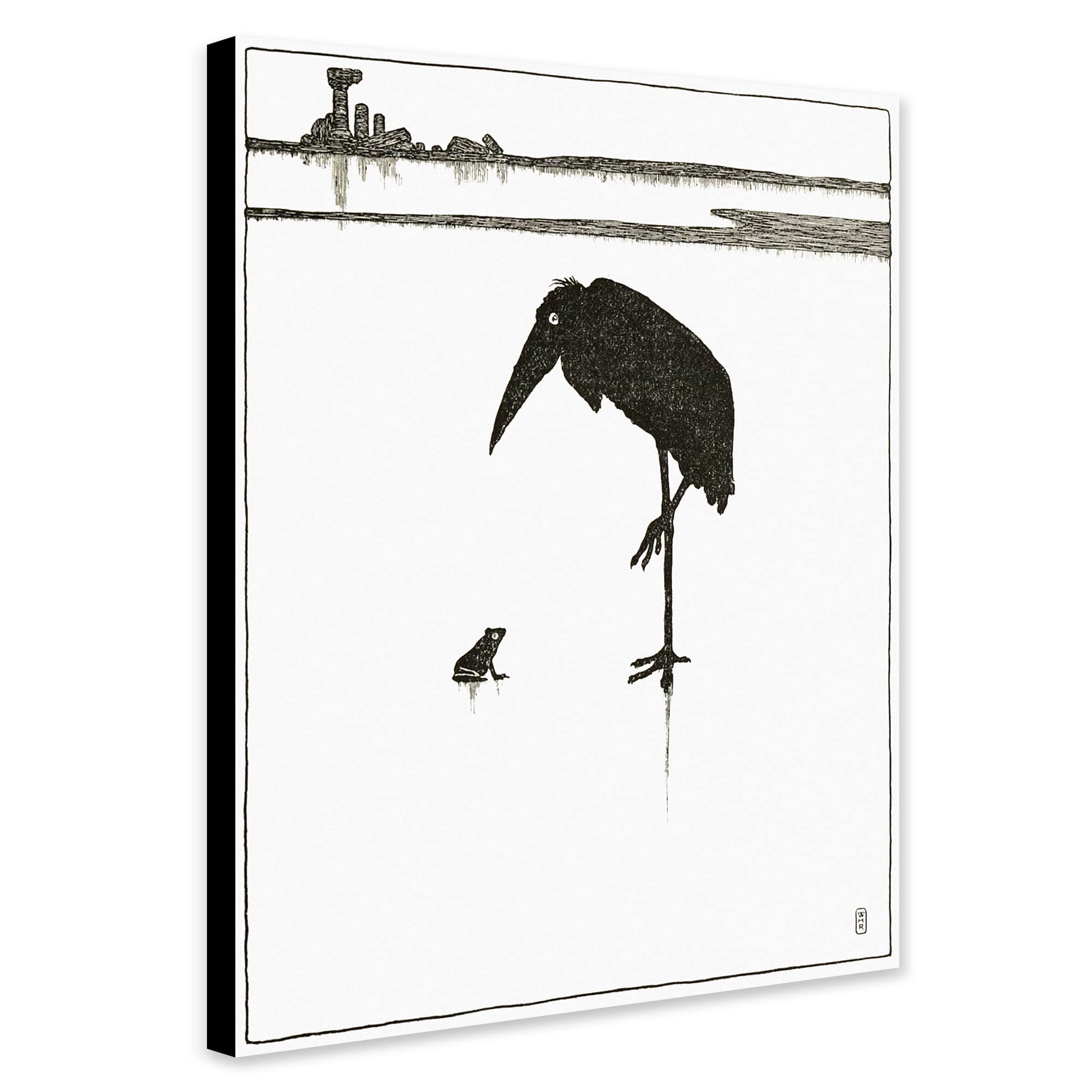 Masuo 鳥の絵画 黒フレーム 約30cm Amazon.com: Japanese Frog and Bird - Vinatge Art by Matsumoto Hoji