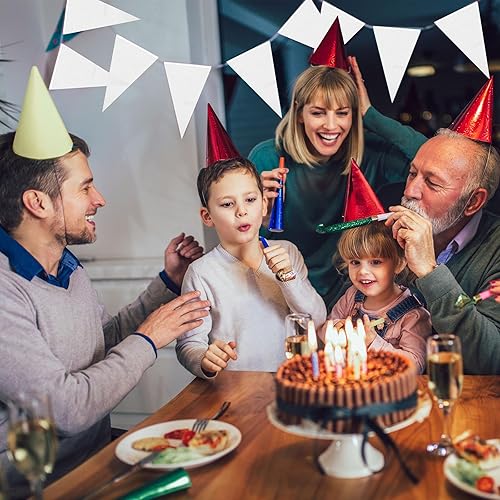Miniatura 7 de Panelee Banderines en blanco de 300 pies para colgar de 180 piezas, guirnalda de banderines triangulares para gran apertura, carnaval, fiesta de