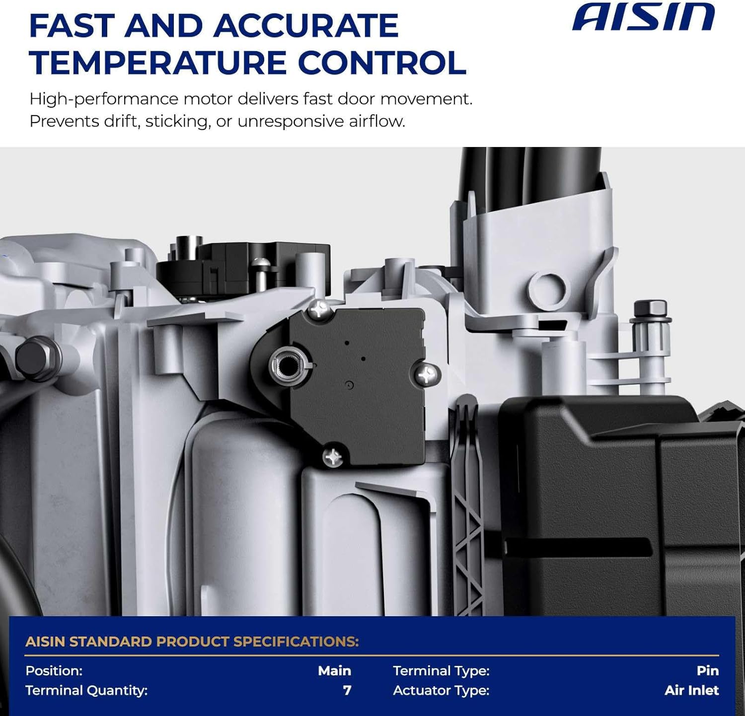AISIN AFTERMARKET BDAS-00136 Main HVAC Air Door Actuator - Compatible with Cadillac CTS 2016-2019, ATS 2013-2019 - Air Inlet