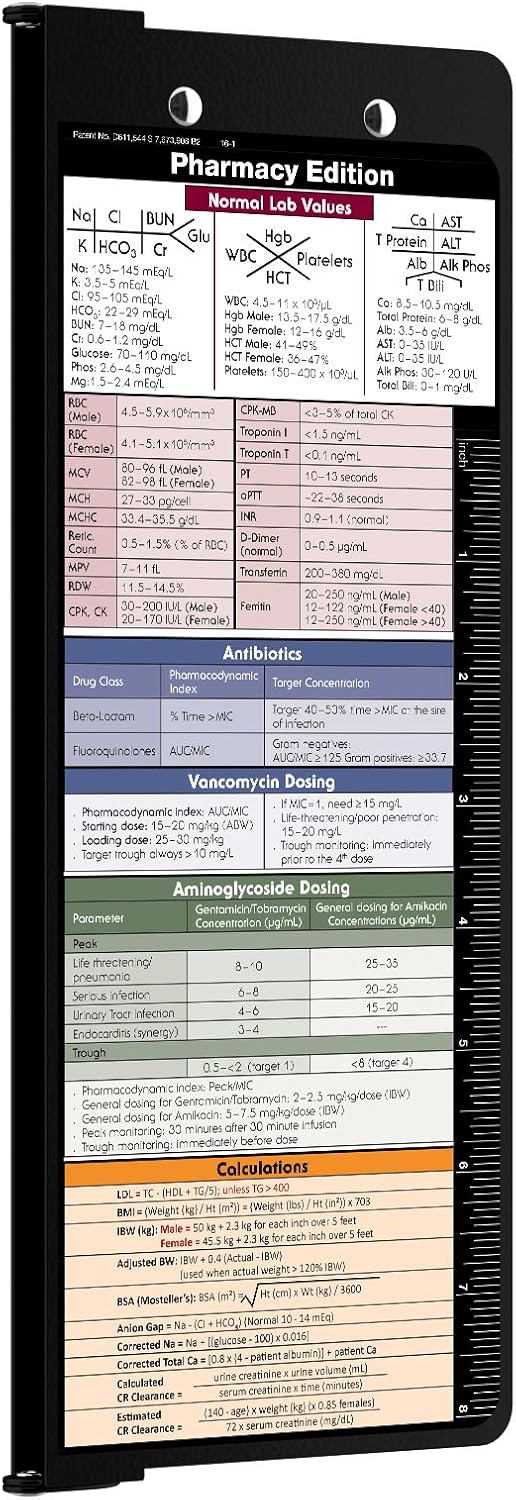 Whitecoat Clipboard® Vertical - Black Pharmacy Edition