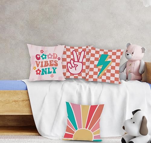 Miniatura 4 de Vibes Only Groovy Daisy Flower Preppy - Fundas de almohada decorativas para decoración bohemia del hogar, regalos para niñas adolescentes, 18 x 18