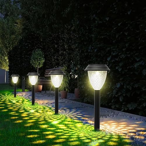 Miniatura 1 de GOODFOEVER Luces solares para caminos al aire libre, paquete de 16 luces solares de jardín impermeables, luz solar de encendidoapagado automático
