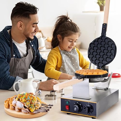 Miniatura 9 de Dyna-Living Máquina de gofres comercial de 110 V 2400 W y gofrera de burbujas comercial de 110 V 1400 W para uso doméstico, waflera profesional de