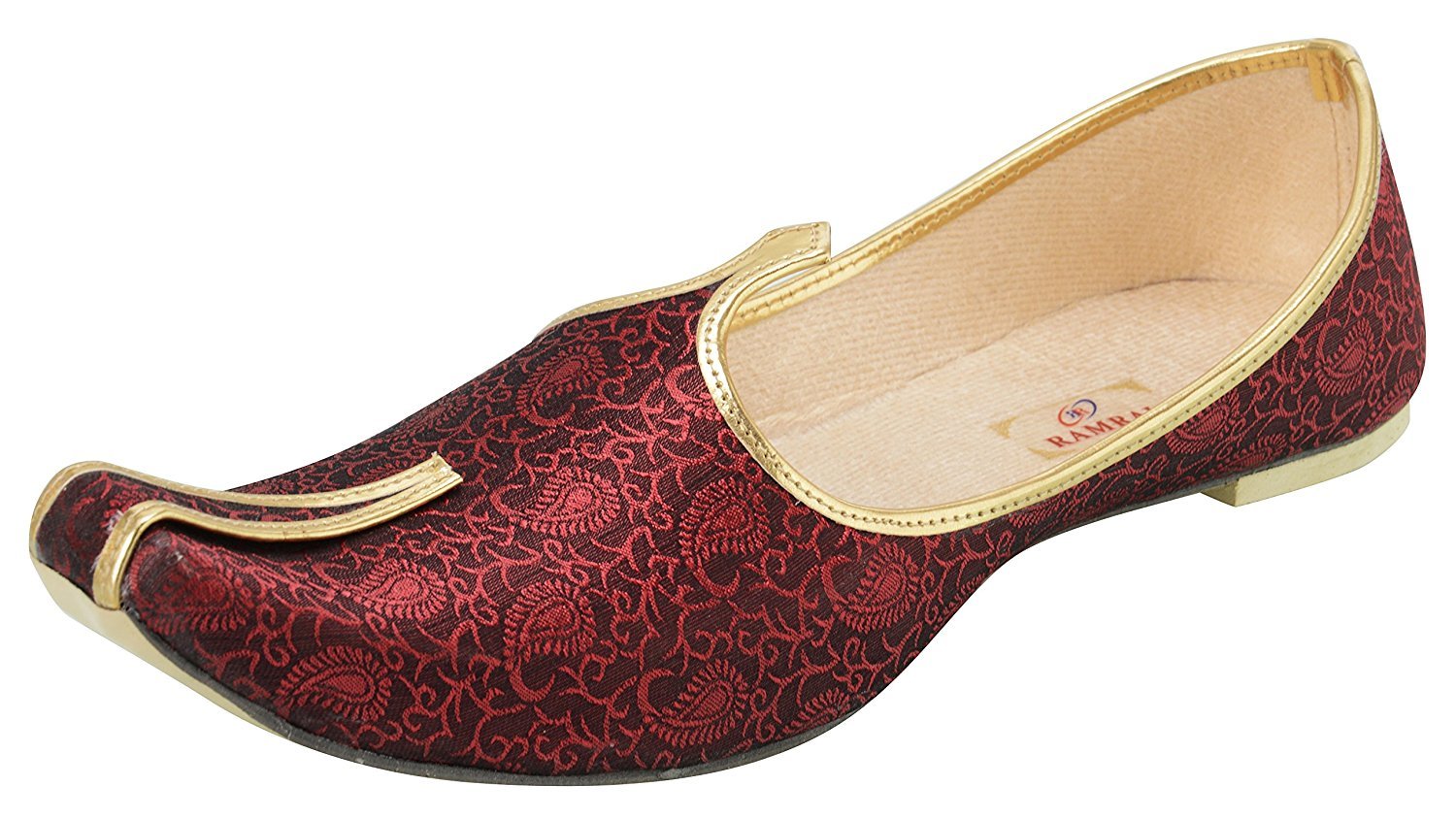 Ramraj Men's Maroon Wedding and Party Mojaris (Jutti)-image-5