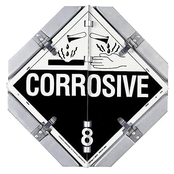 Labelmaster 81-8CC-4 8 Legend Hazmat Flip Placard System for Trailers, 4 Clipped Corners