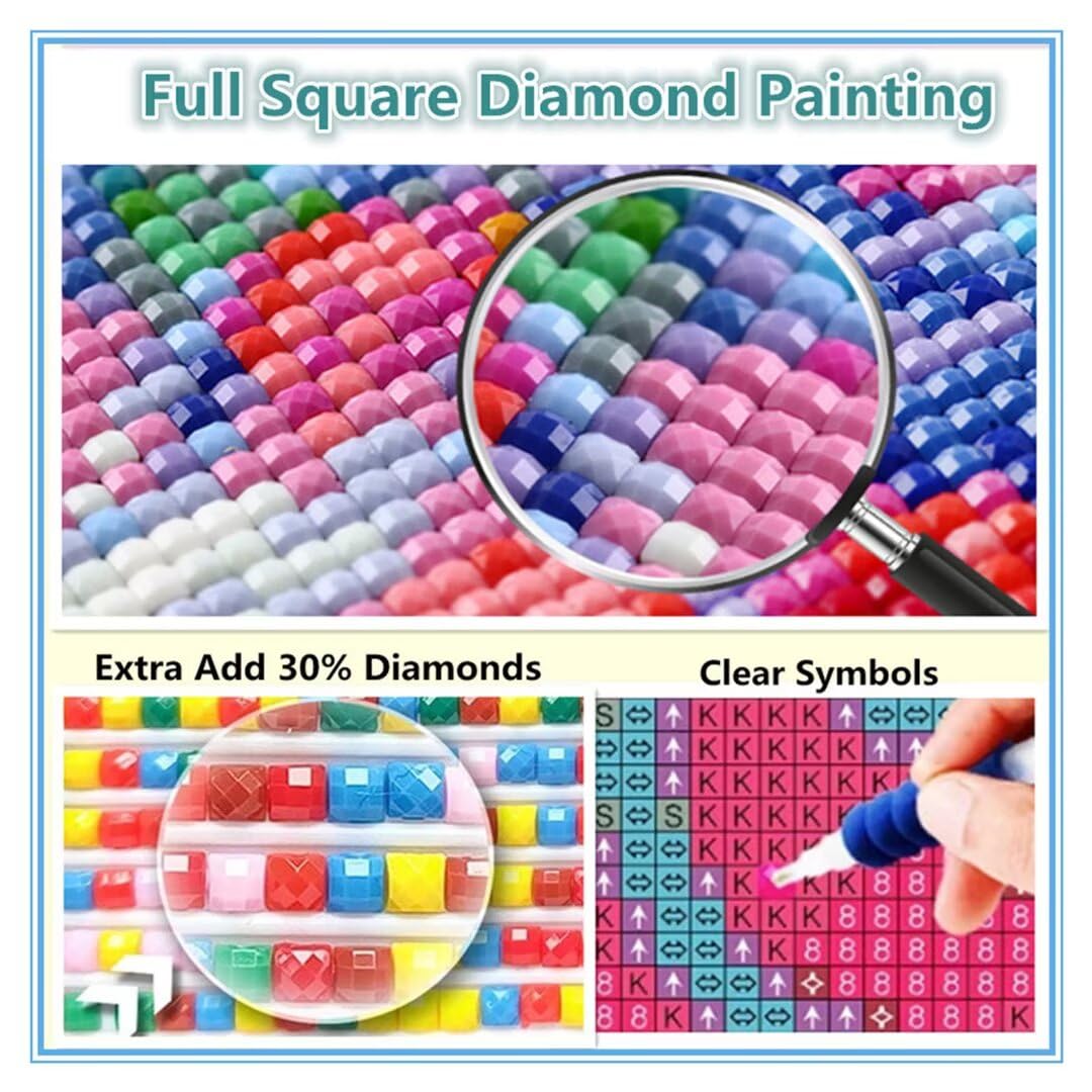 Diamond Painting Couple abstrait Peinture Diamant Adulte, Kit de Peinture Diamant 5d, Strass Point de Croix Cristal Broderie Diamant Kit Complet, pour Murale Décoration Noël Cadeaux 100x70cm R-6813