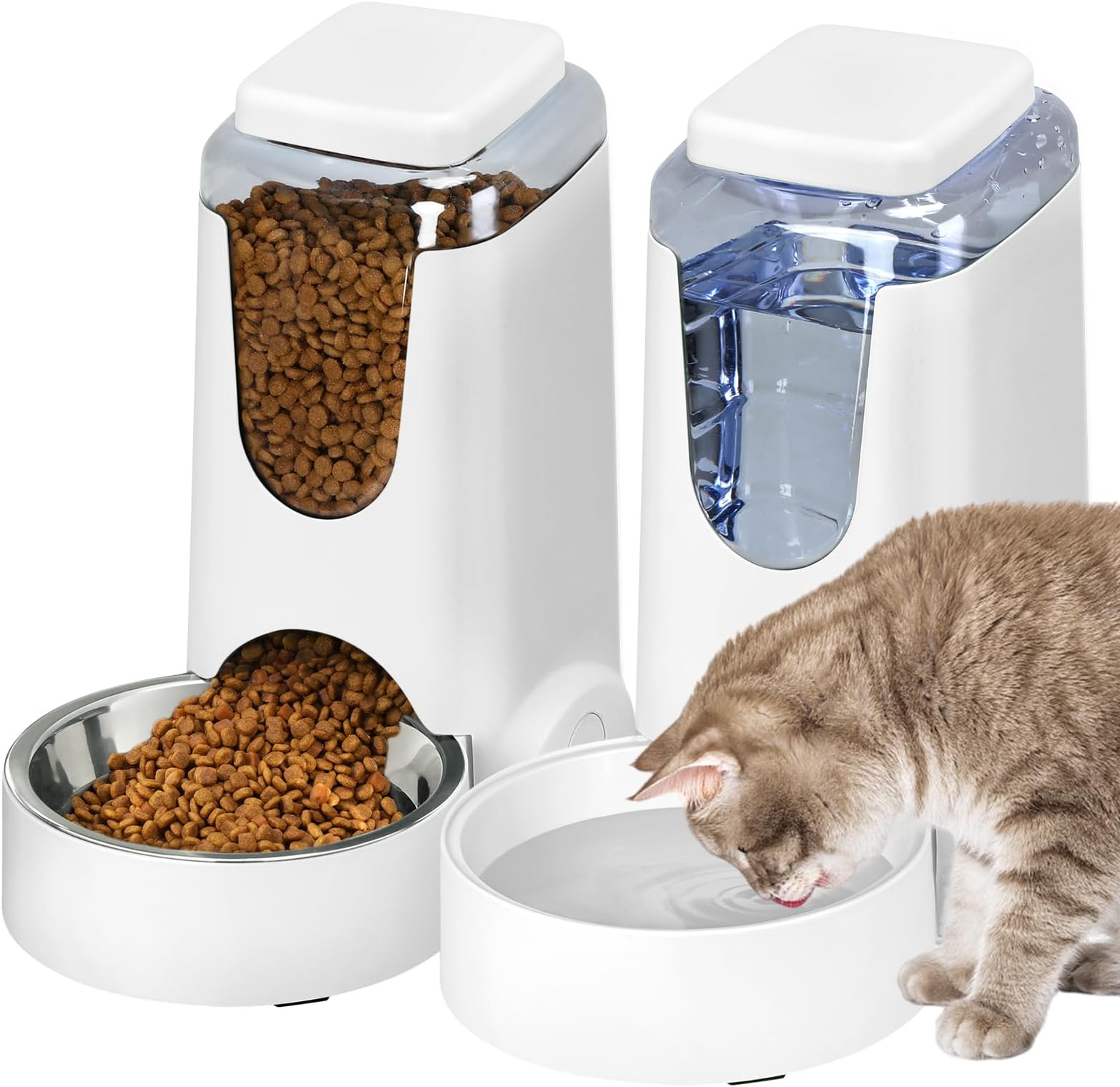 2 Pack Automatic Cat Feeder and Water Dispenser Dog