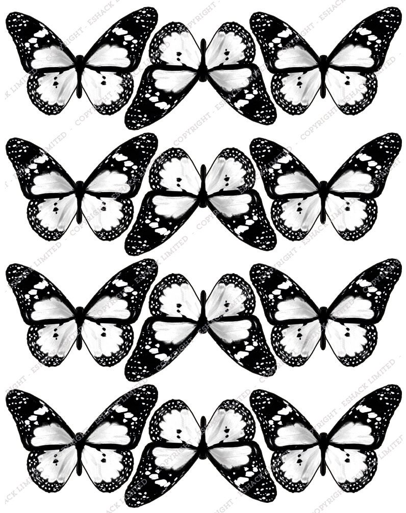 Cakeshop 12 x PRE-CUT White Edible Butterfly Cake Toppers