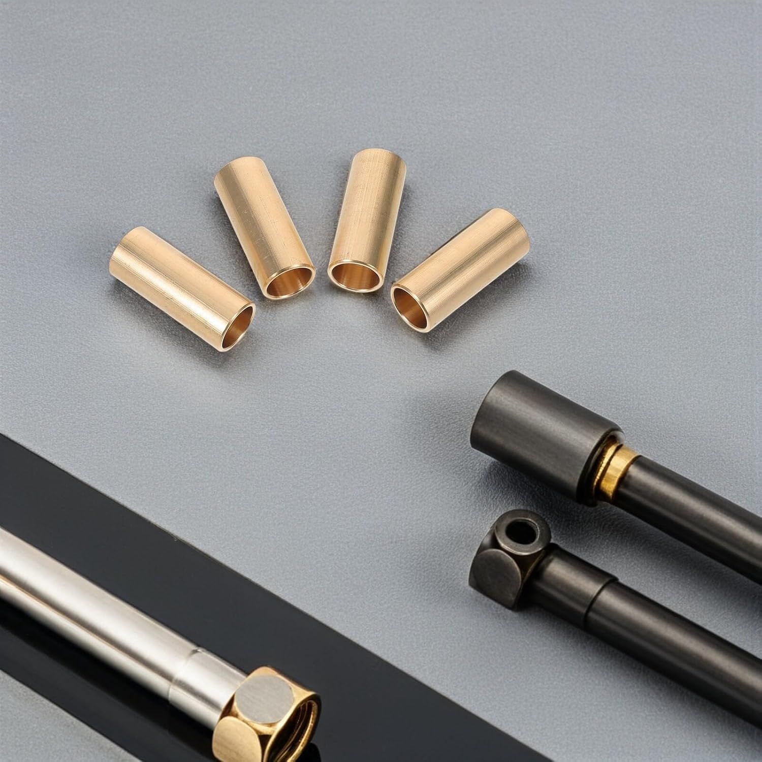 4pcs Brass Leaf Spring Bushing Kit Double Eye Spring Trailer Axle Replacement Bushings for Trailer Suspension