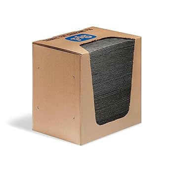 PIG Absorbent Mat Pads in a Dispenser Box | Absorbs up to 12.8 oz per pad | 10" W x 13" L | Heavyweight | 100 Pads | MAT251