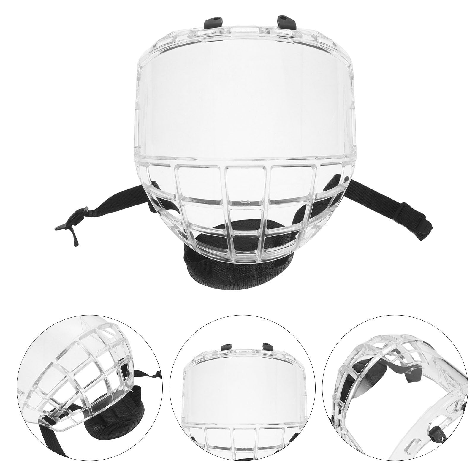 Visera para Protección de Casco Transparente Hockey Hielo para Diseño Ligero y Fácil de Limpiar, Material PC Resistente Segura para Adulto Juvenil