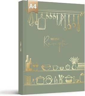 BIROYAL Rezeptbuch zum Selberschreiben A4, 102 Rezepte, Grün