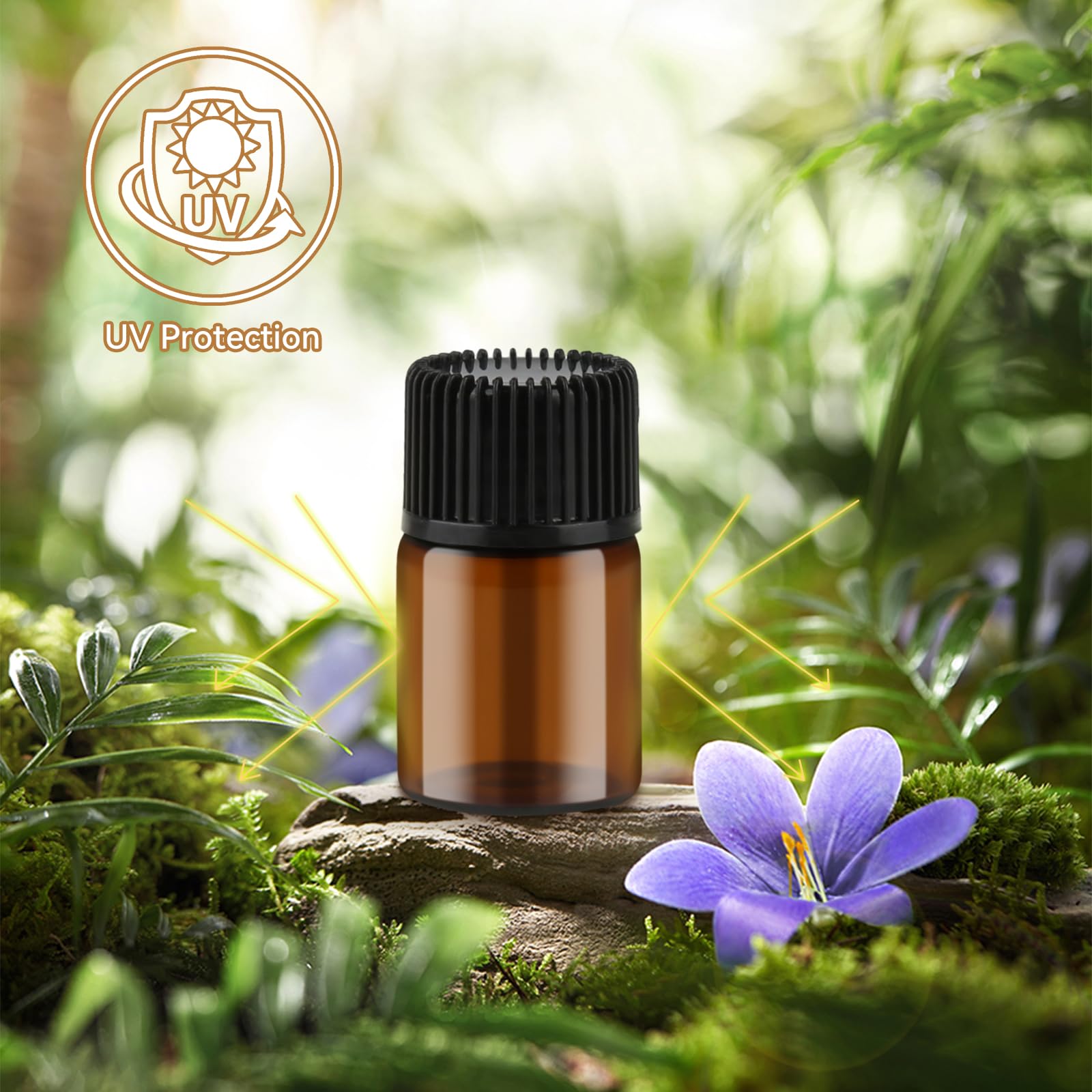Botes Aceites Esenciales 30 Ámbar 2ml Mini Bottiglia di Vetro Rellenable con Embudos Cuentagotas