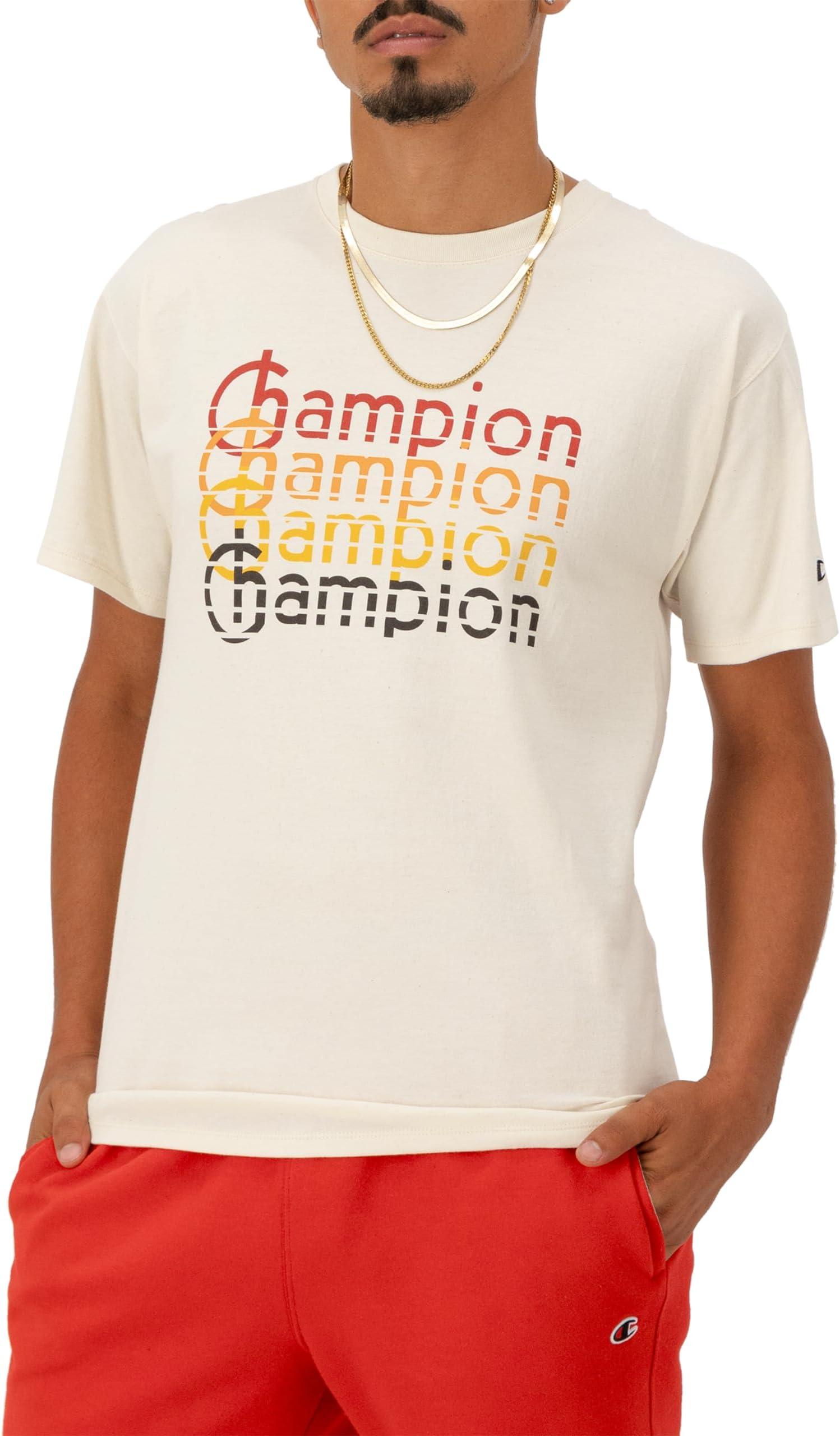 Championmens 1919 2019 Split Short Sleeve Tee T-Shirt