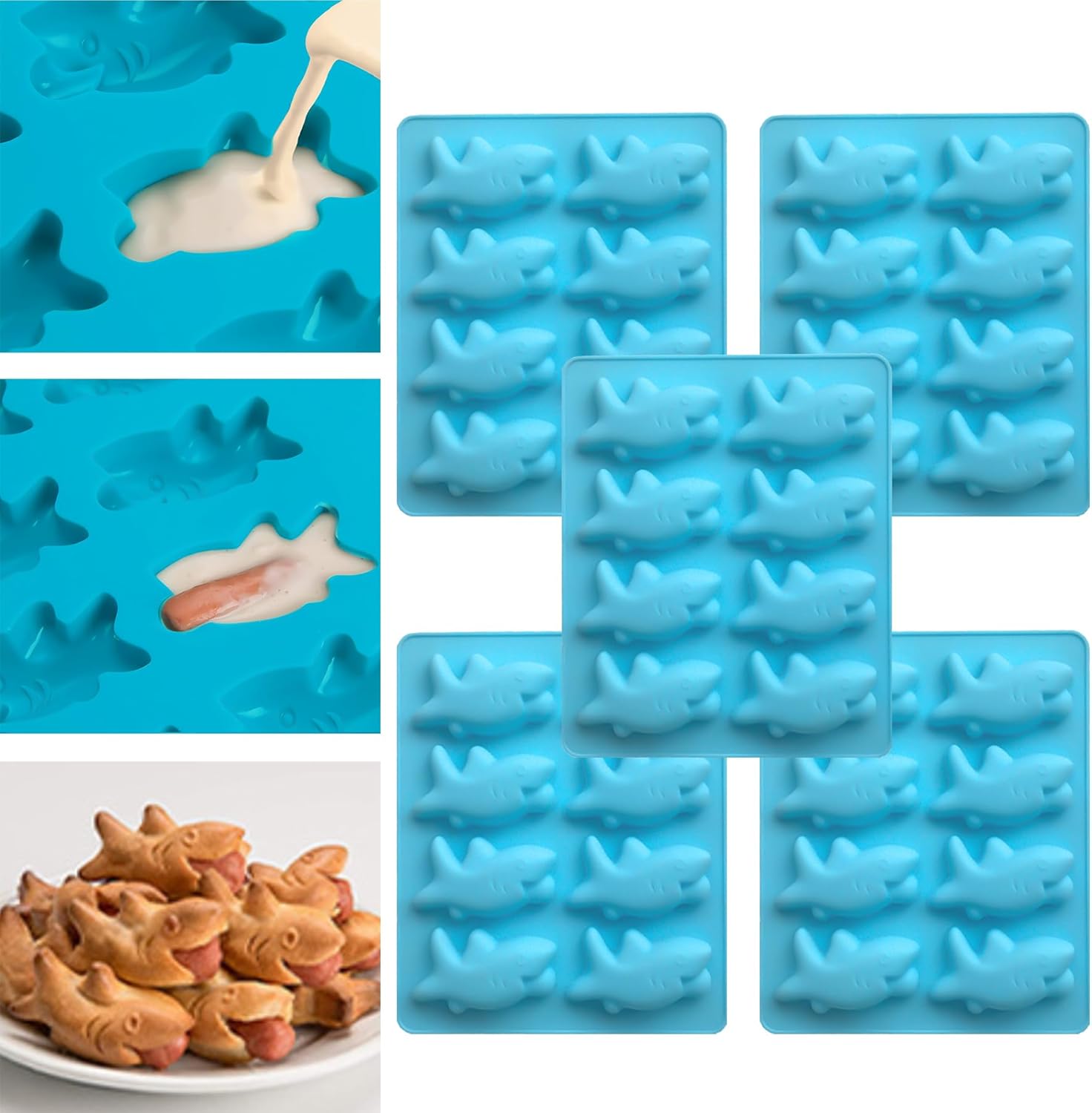 ZOEBER Shark Bite Pig in a Blanket Mold,2023 New Shark