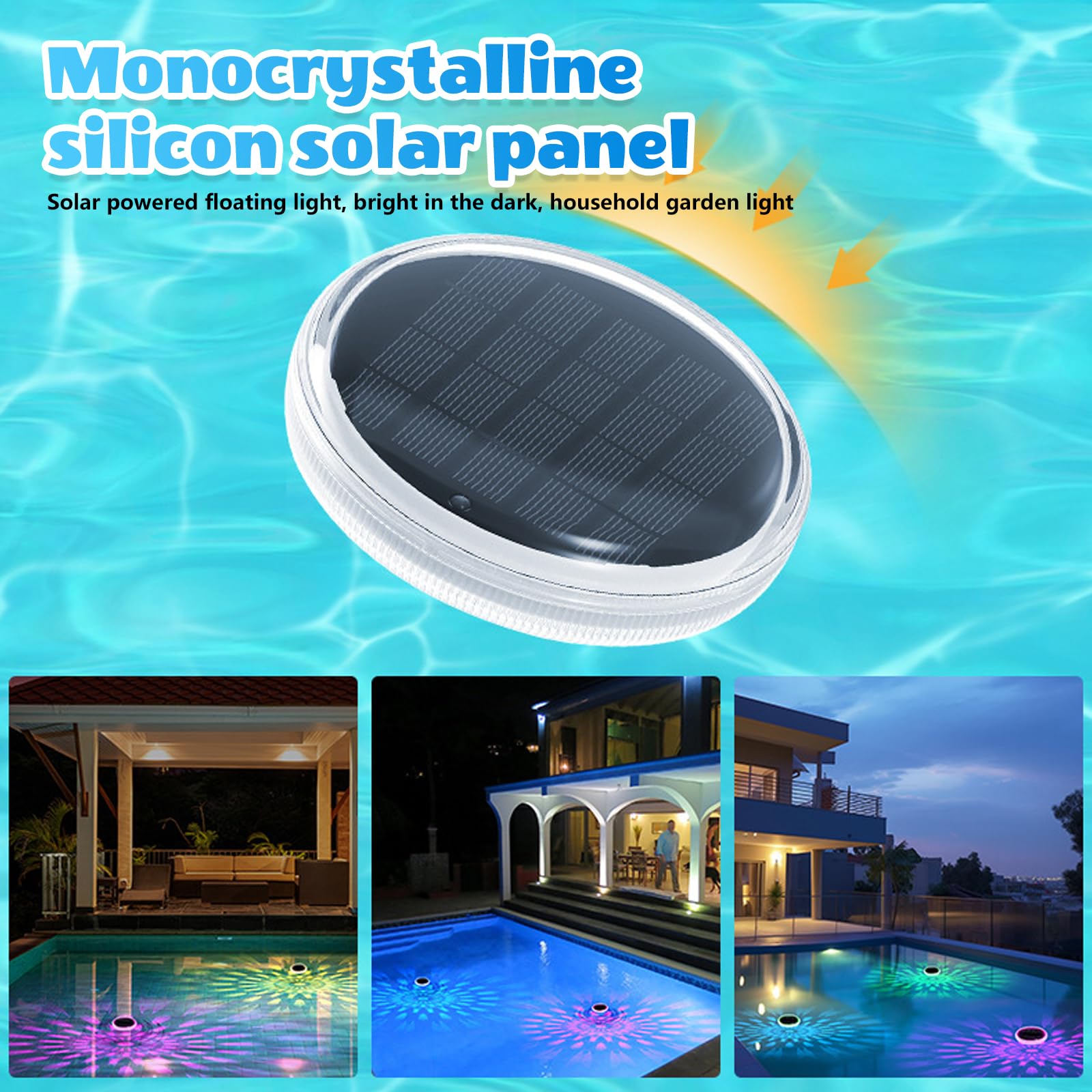 Lot De 2 Lumière Piscine Flottante, Lampe Piscine Rgb Led Avec Télécommande Et 9 Couleurs, Étanche Ip67 Éclairage Solaire De Piscine, Lumière Piscines Solaire Pour Spa, Fontaine, Étang, Jardin