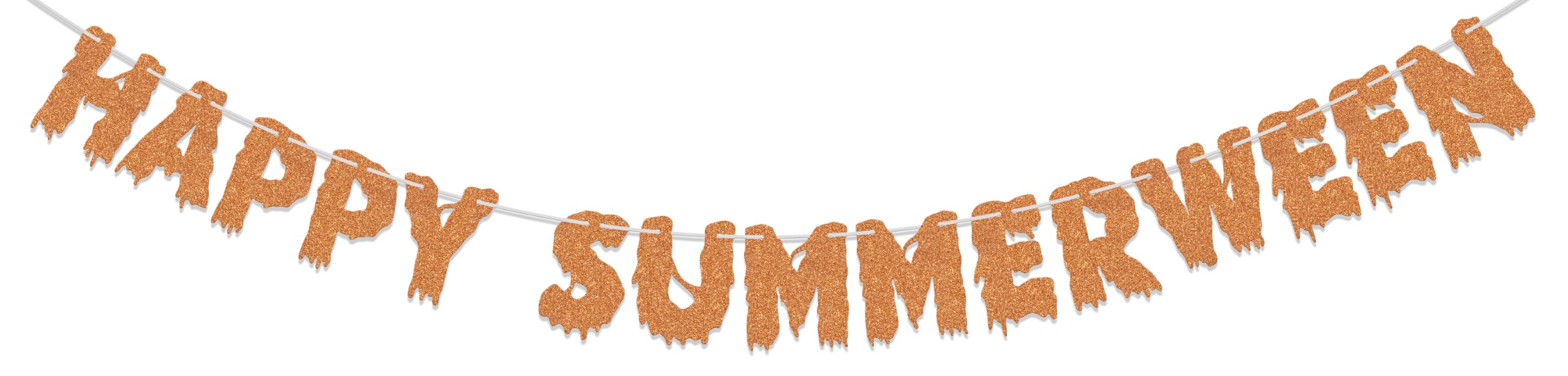 ZCXVC Happy Summerween Banner Summerween Party Decorations Halloween Themed Birthday Anniversary Party Decoration Supplies Orange Glitter