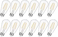 Vista 1 de TOBUSA Vintage LED Edison Light Bulbs 60W Equivalent, 900LM Super Bright LED Bulbs, 6W ST58 Antique LED Filament Bulbs, 2700K Warm White, E26 Base