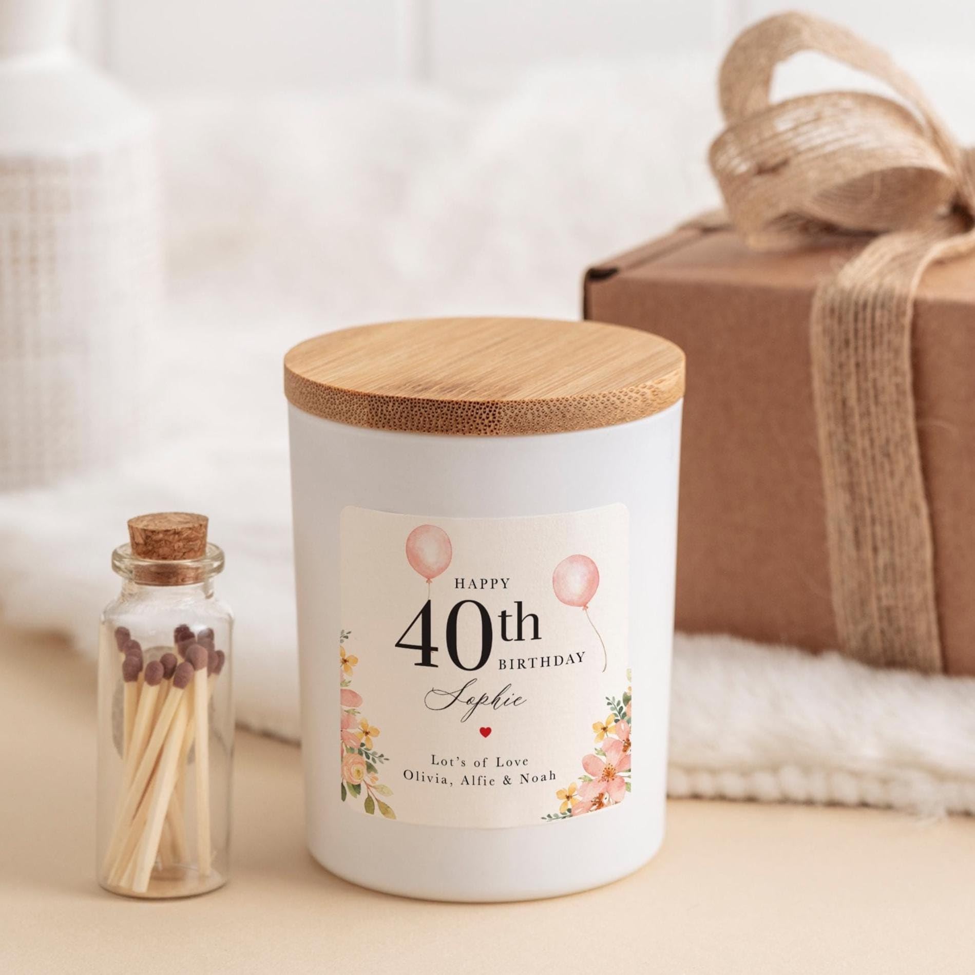Pomchick - Personalised Birthday Candle Gift for Her with Name & Age 18th 20th 30th 40th 50th Birthday Gift for Mum Daughter Friend Grandma Nanny Aunt